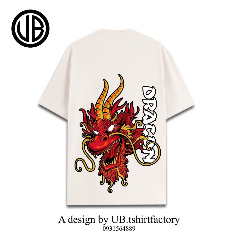 Áo thun Unisex in hình ngọn lửa DRAGON phong cách mới - UB32