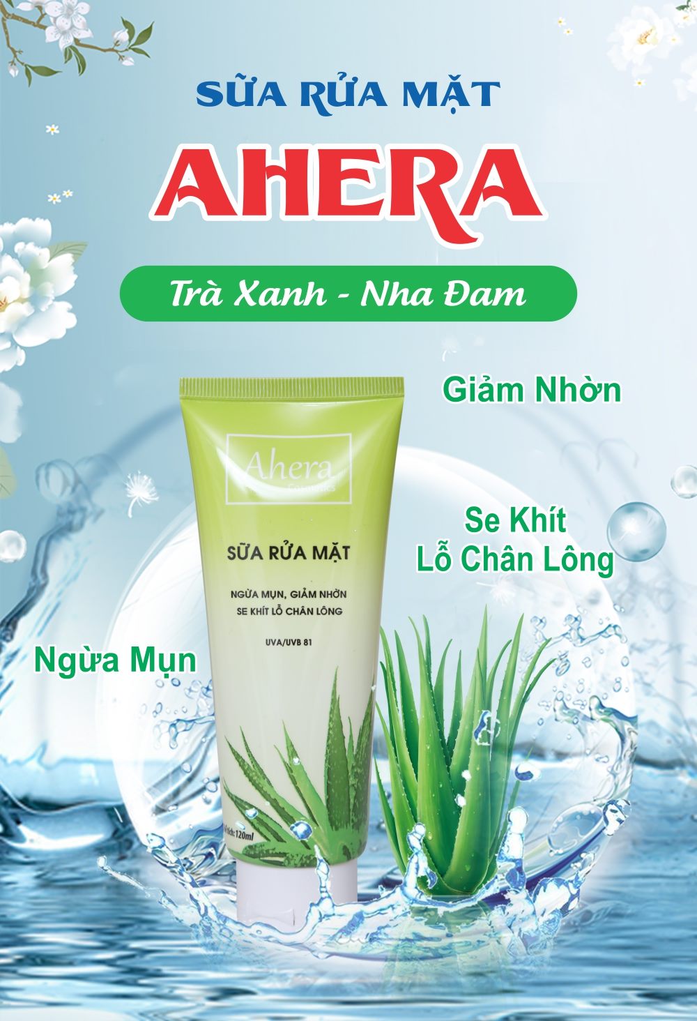 SỮA RỬA MẶT NHA ĐAM - TRÀ XANH AHERA