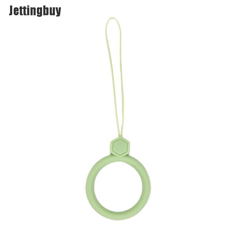 Jettingbuy Finger Ring Anti-lost Universal Phone Short Lanyard Silicone Pendant Ring Strap