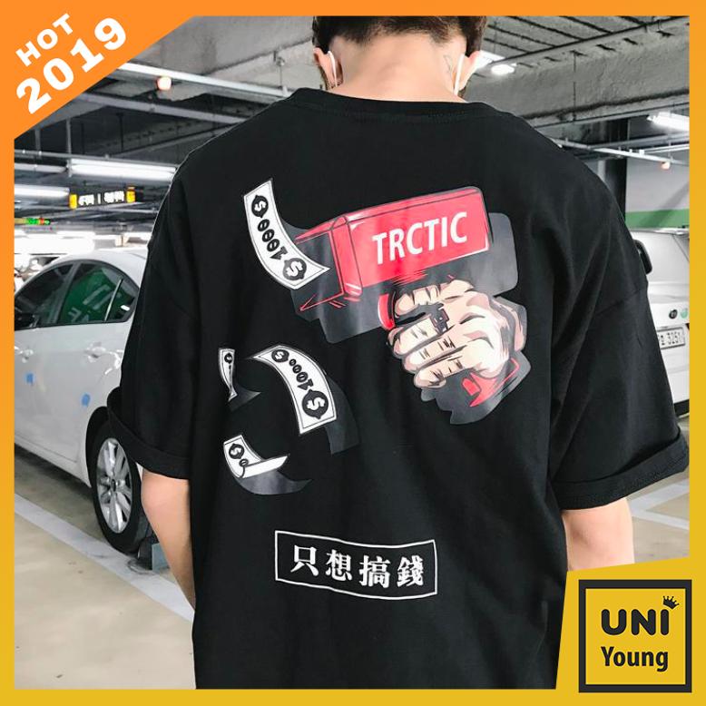 Áo thun nam form rộng in hình Máy In Tiền độc đẹp vải dày mịn mát