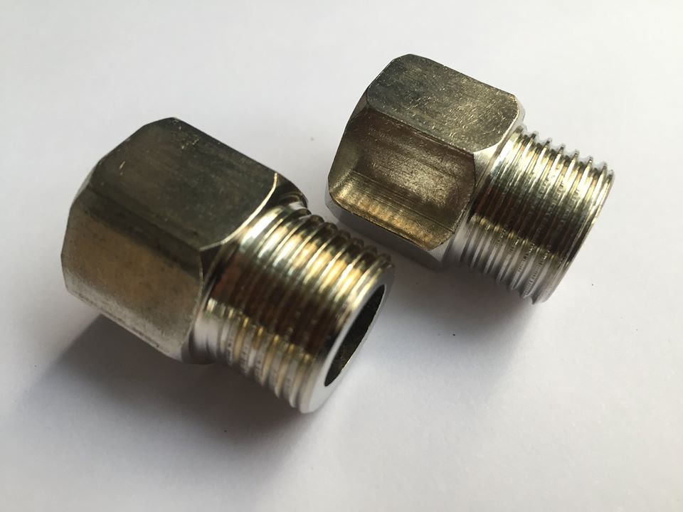 2 chiếc lơ inox 304 ren ngoài 21mm-ren trong 21mm