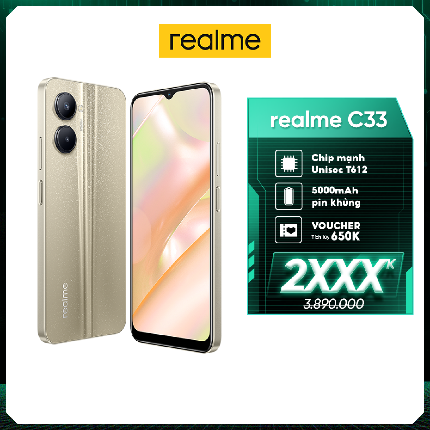 Điện Thoại realme C33   - Hàng Chính Hãng Miễn Phí Vận Chuyển