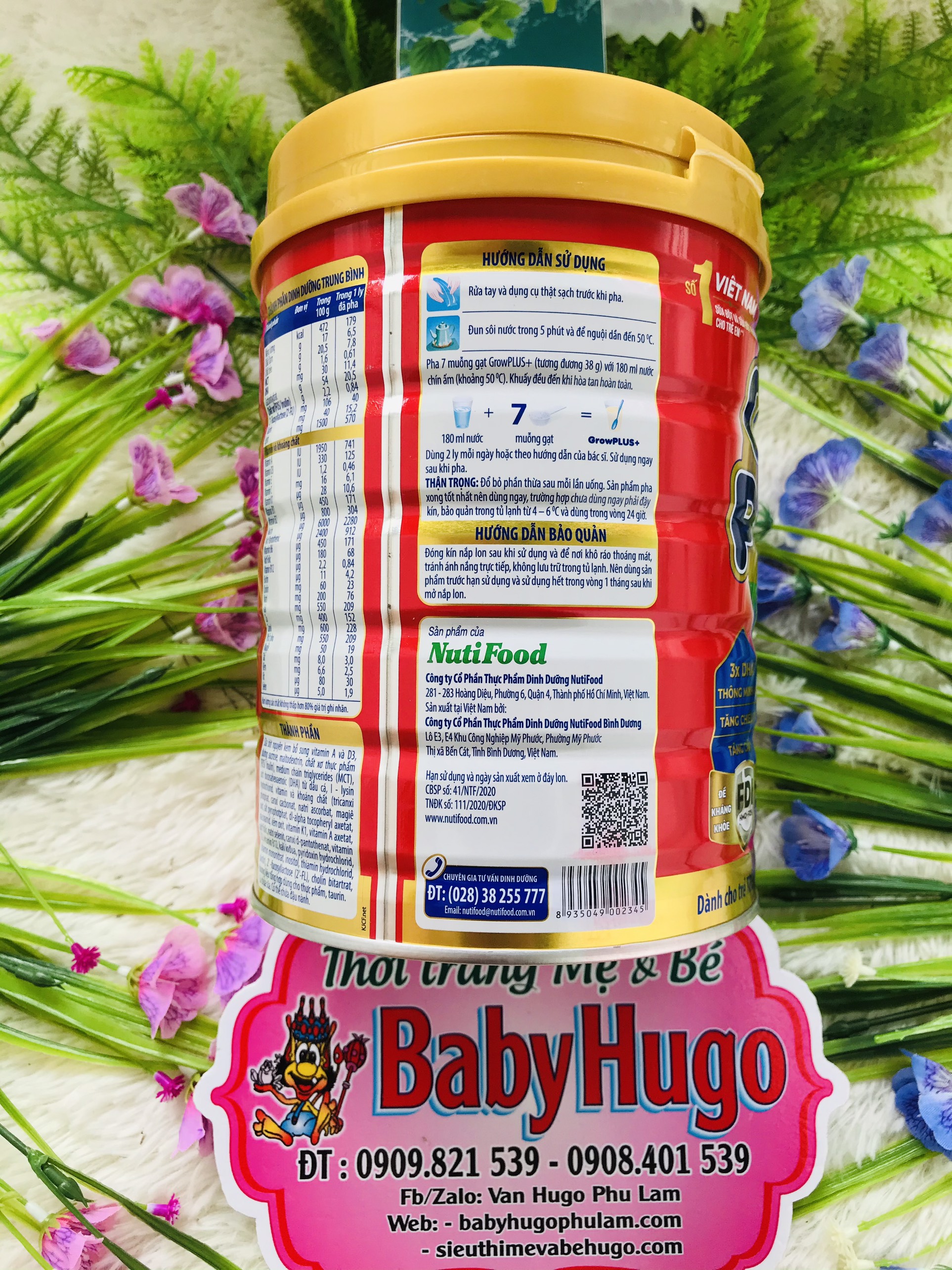 [DATE MỚI] Nutifood Grow Plus+ Đỏ 900g.Bé từ 1 đến 10 tuổi