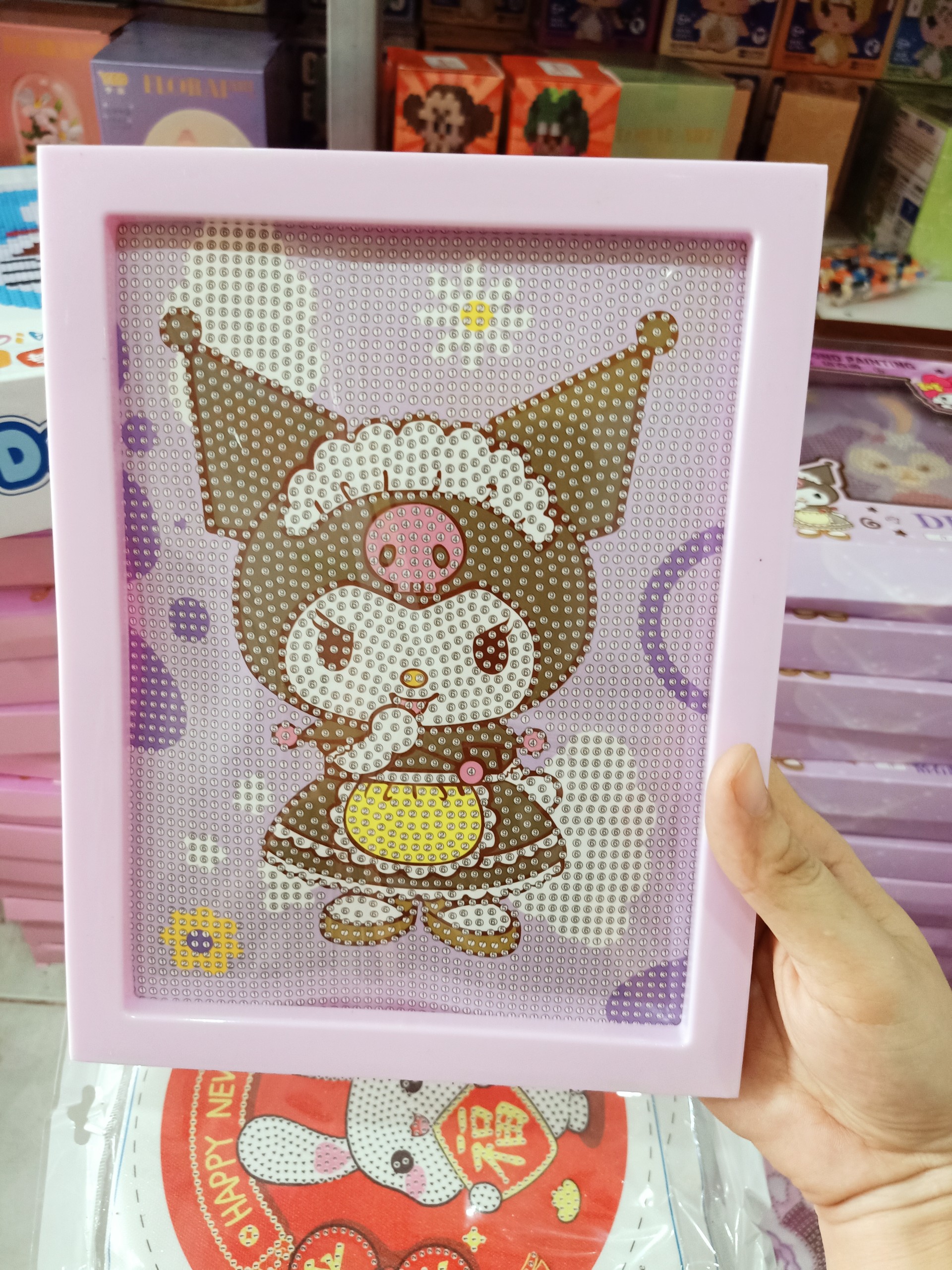 Tranh Đính Đá CON CHUỘT (ĐÁ ABC CAO CẤP). Kích Thước: 30cm x 36cm