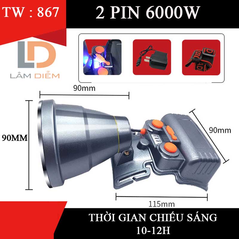 ĐÈN PIN ĐỘI ĐẦU SIÊU SÁNG CÔNG SUẤT LỚN TW 867 - 866 - s980