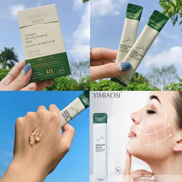 [HCM]Hộp 20 gói mặt nạ ngủ thạch nâng cơ collagen chống chảy xệ dưỡng da mụn cấp ẩm thải độc