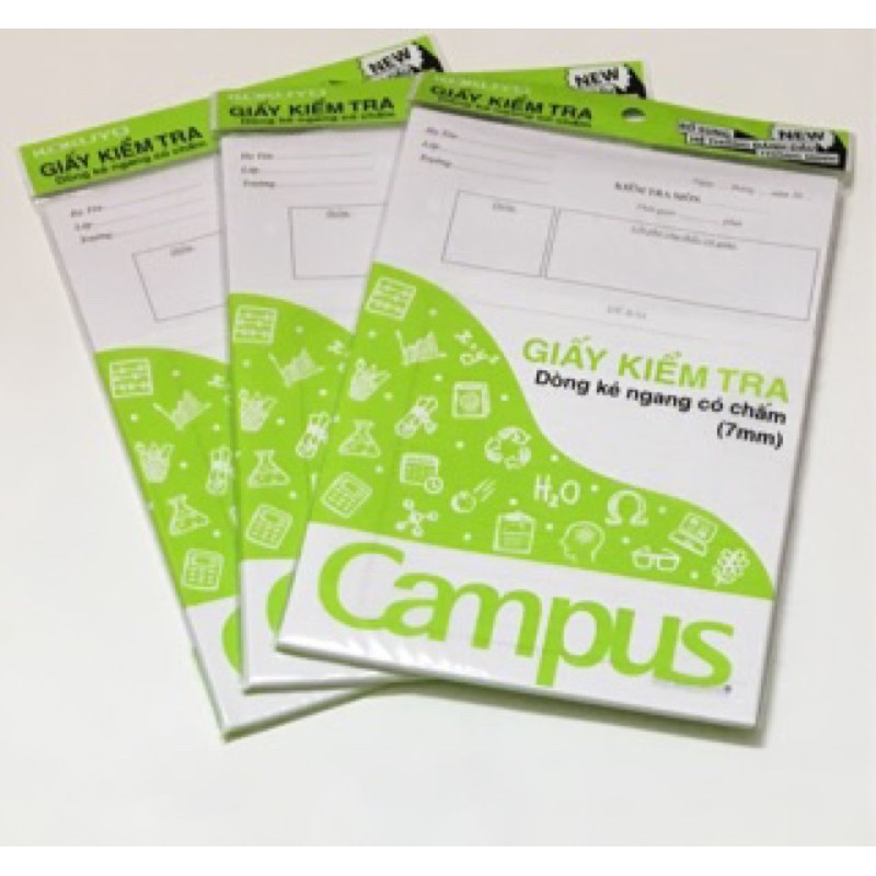 Giấy kiểm tra cấp 2 kẻ ngang có chấm campus