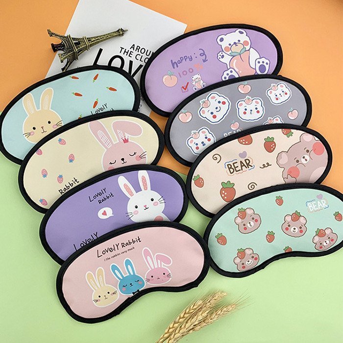 (Loại Có gel và không gel) Miếng bịt mắt ngủ bảo vệ mắt, giảm bớt căng thẳng hình cute