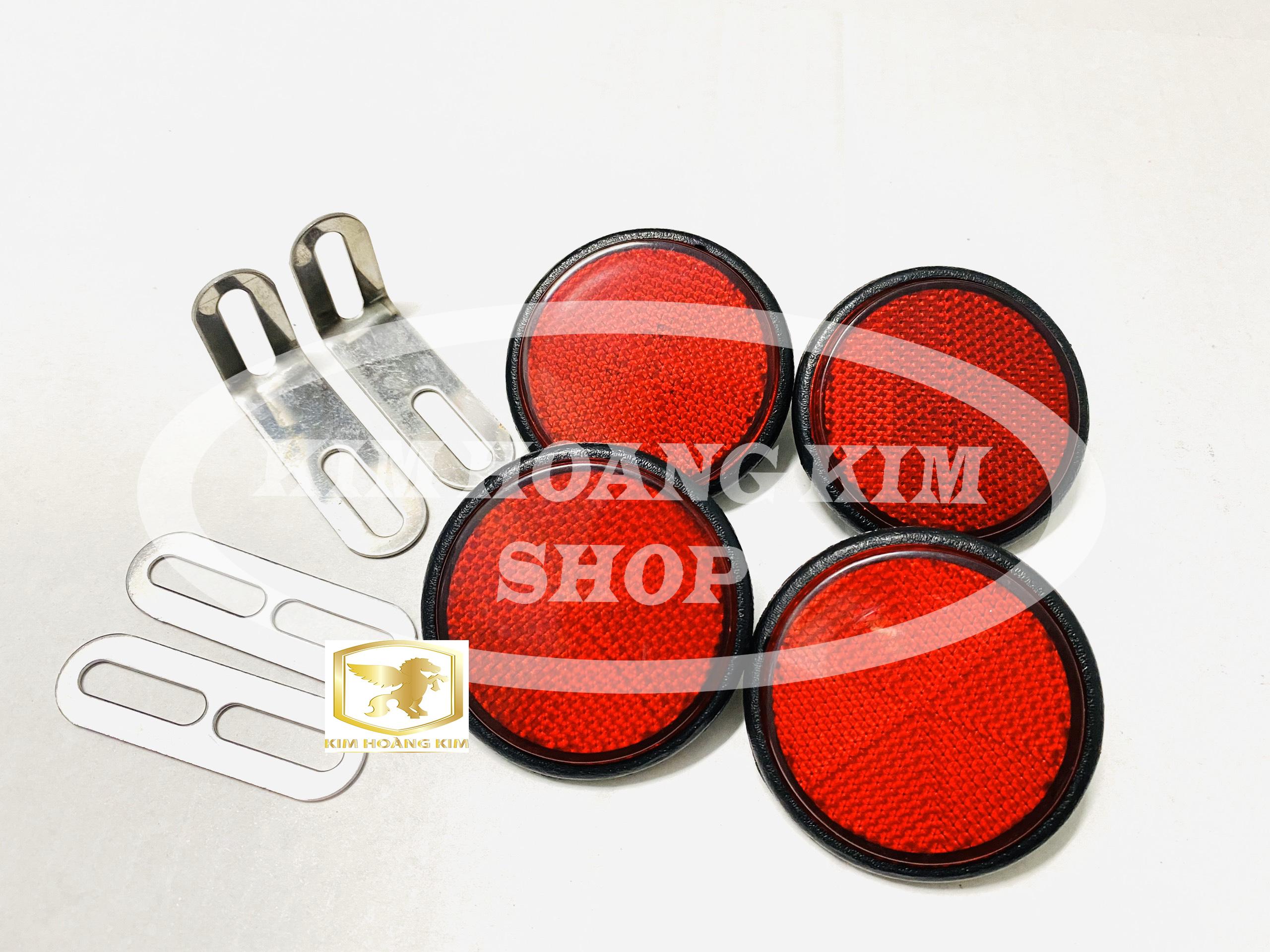 Mắt Mèo Phản Quang gắn mọi loại xe máy (màu đỏ) 2 cặp trước sau pass INOX