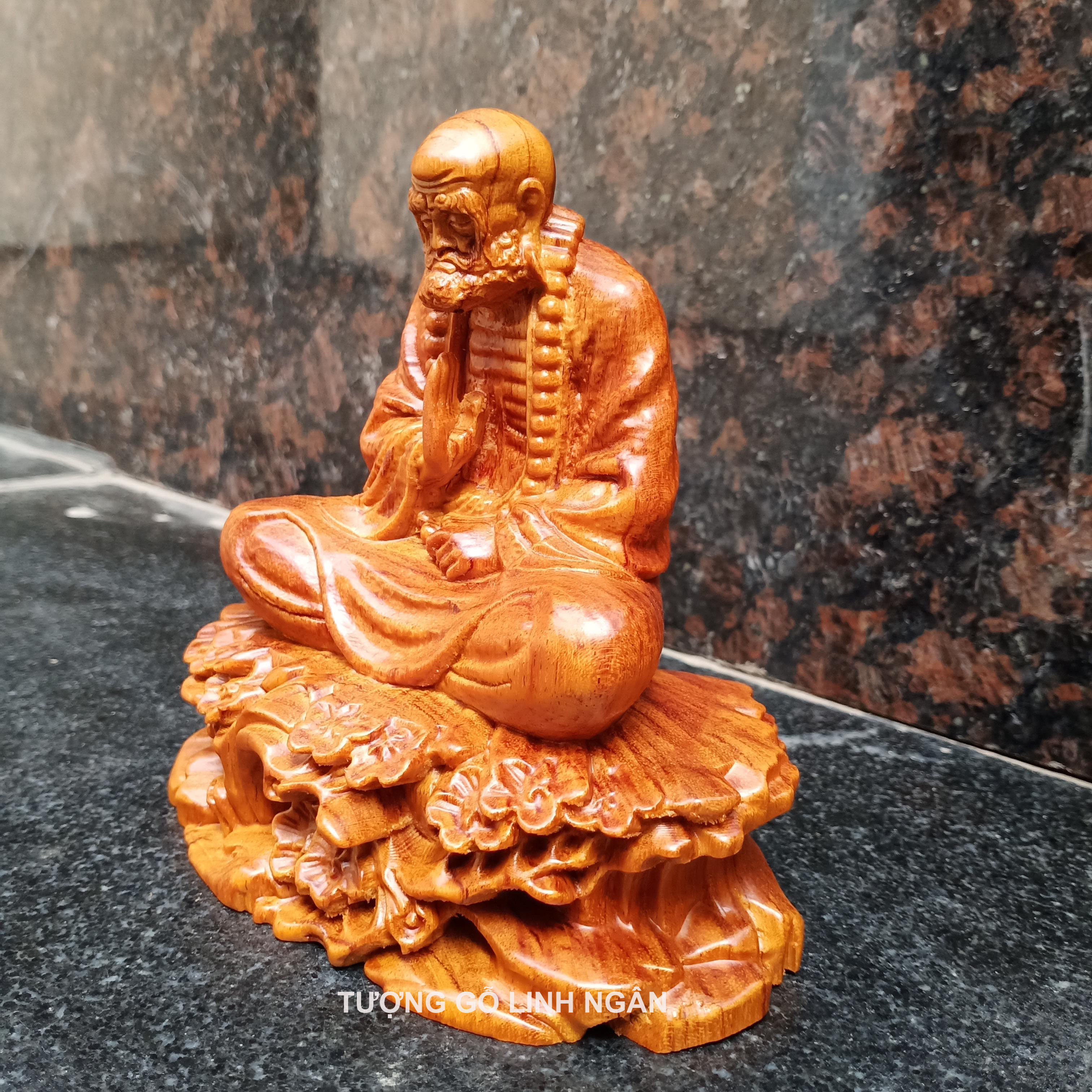 Tượng Đạt ma - Đạt ma sư tổ ngồi thiền gỗ hương