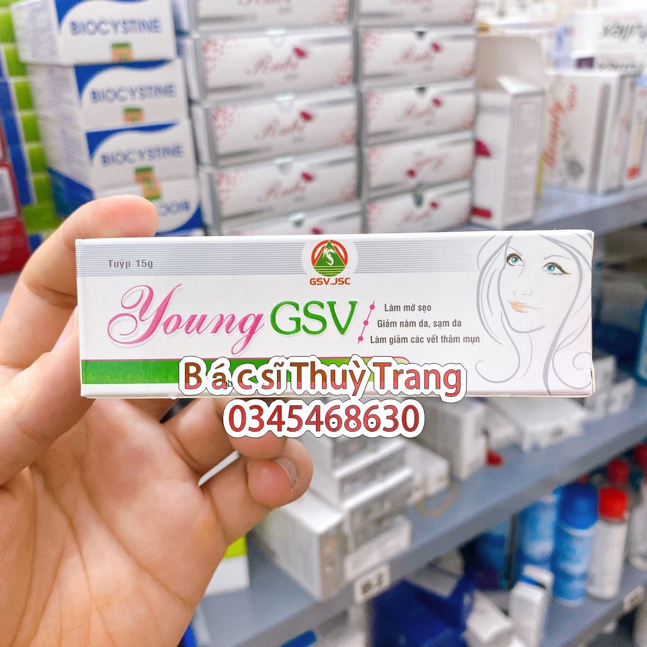Kem giảm thâm mụn, thâm sau chấn thương, thâm do côn trùng đốt Young GSV - 15g