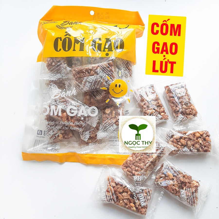 Bánh cốm gạo lứt cốm dứa ăn vặt ít béo thơm ngon gói 150gr