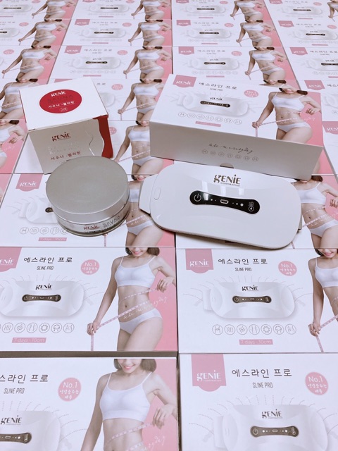 [Hoàn Tiền 8%]Combo Đai Massage Genie + Gel tan mỡ bụng Sauna Belly