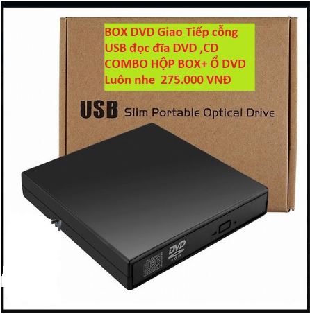 HCMBox đựng ổ DVD Laptop giao tiếp USB 2.0 + ỗ DVD ROM .