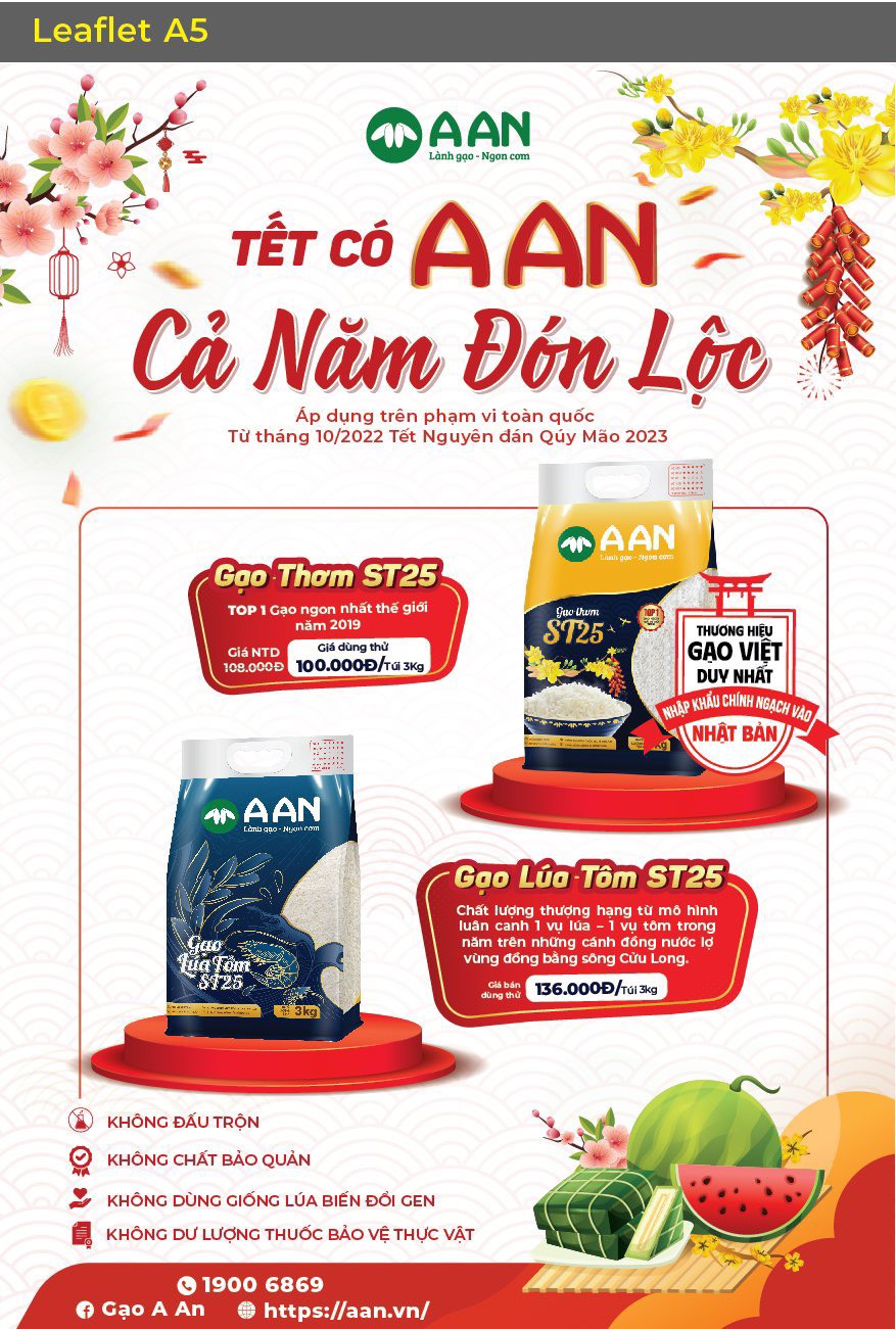 [Hàng Chính Hãng] [Túi Nhỏ] Gạo Thơm ST25 Gạo A An Túi 3 kg