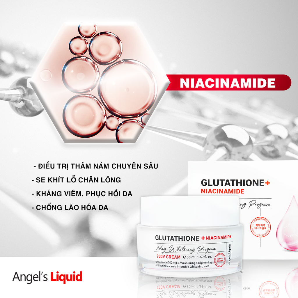 Combo truyền trắng, mờ nám Angel's Liquid (Serum Plus Niacinamide 30ml + Kem Plus Niacinamide 50ml) - NEW