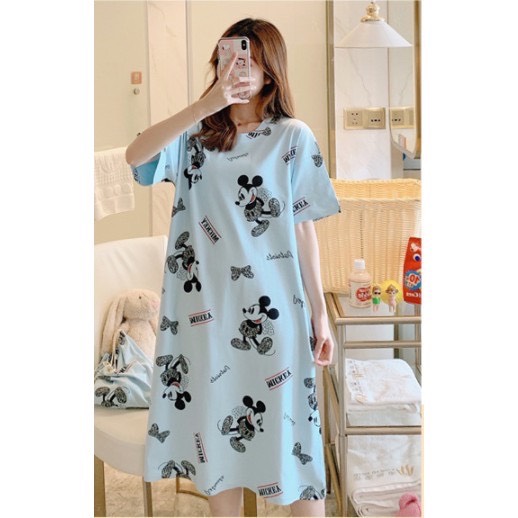 Váy suông chất cotton hoạ tiết dễ thương