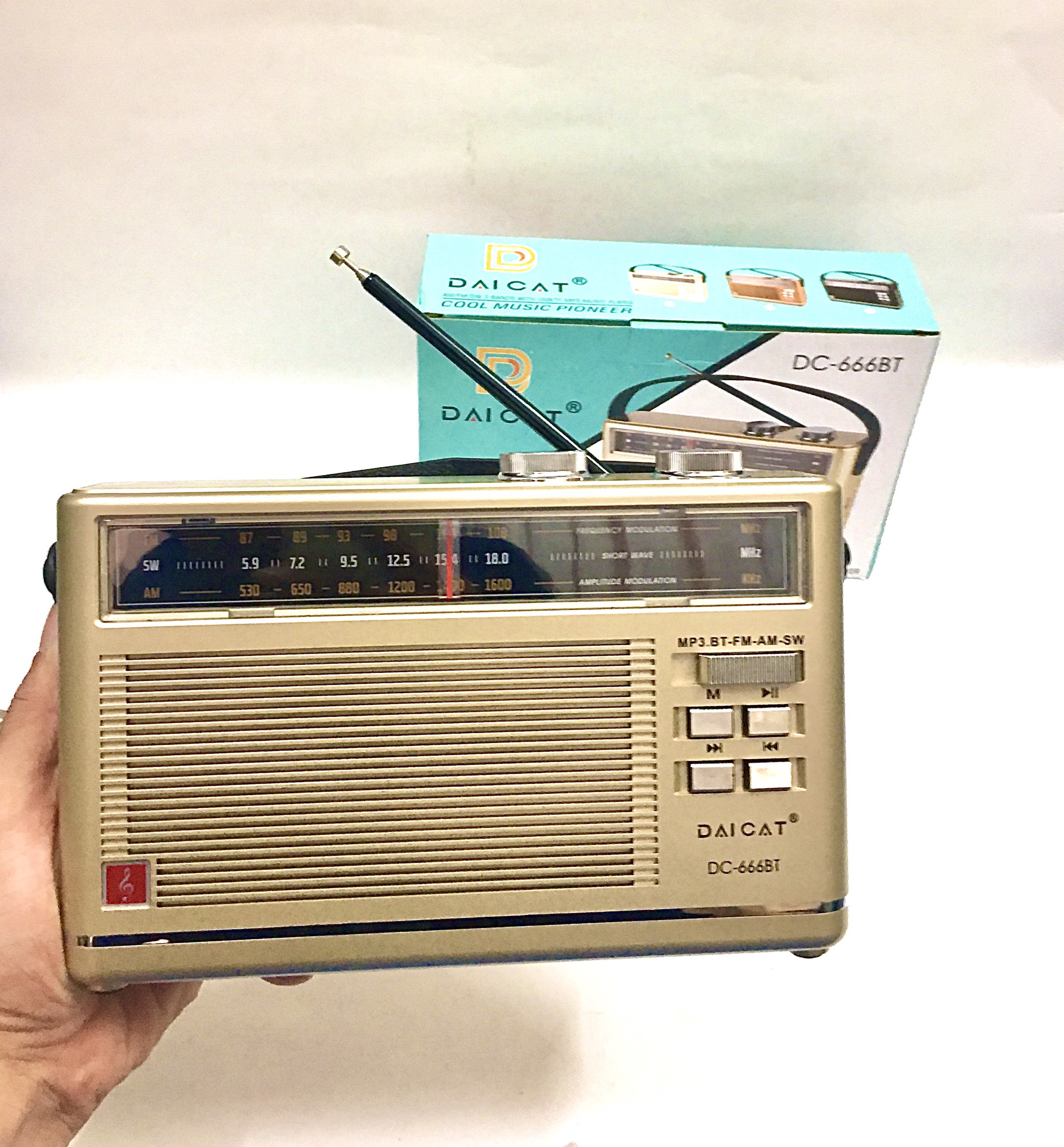 Đài fm radio dc-666bt- bluetooth -hàng chính hãng bh 12tháng