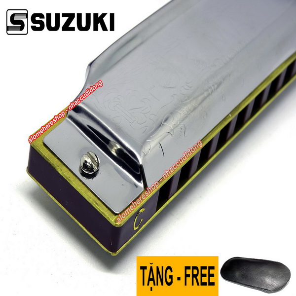 Kèn harmonica diatonic Suzuki Folk Master 1072 key C (bạc)