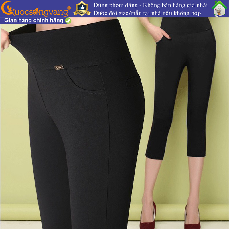 Quần lửng nữ cotton co giãn 4 chiều quần nữ lửng lưng thun GLQ047