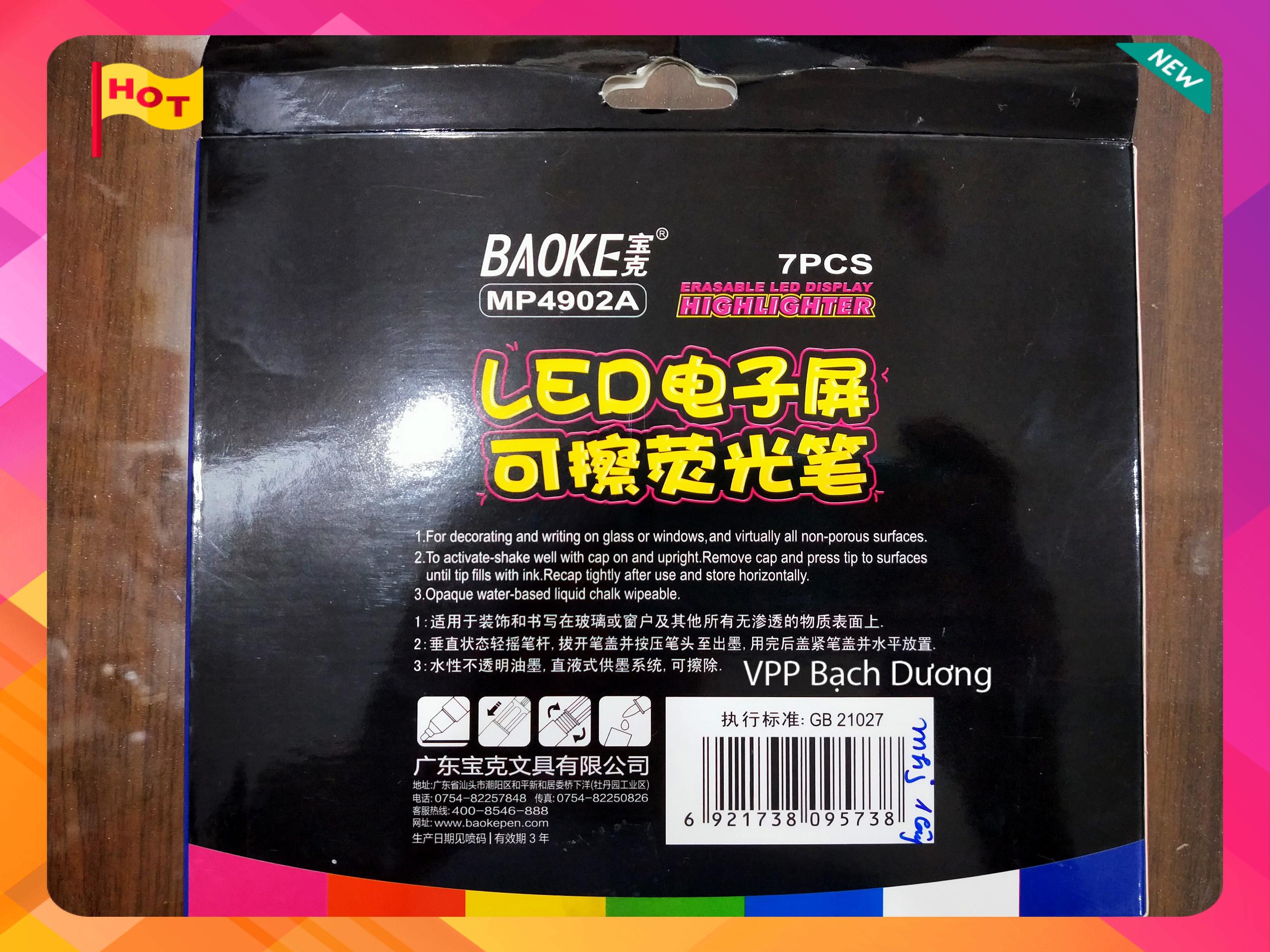 Bút viết bảng đèn led - hộp/7 màu