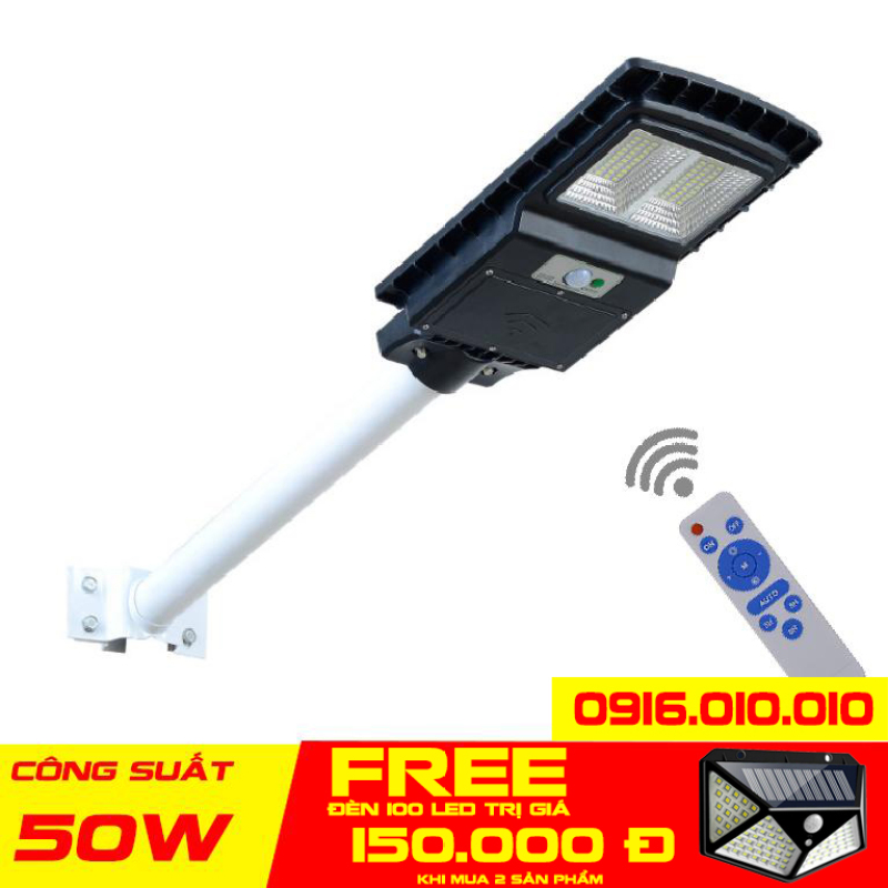 Đèn năng lượng mặt trời liền thể VINDA công suất 50 - 100 - 150 W, Đèn đường năng lượng mặt trời 50 - 100 - 150 W