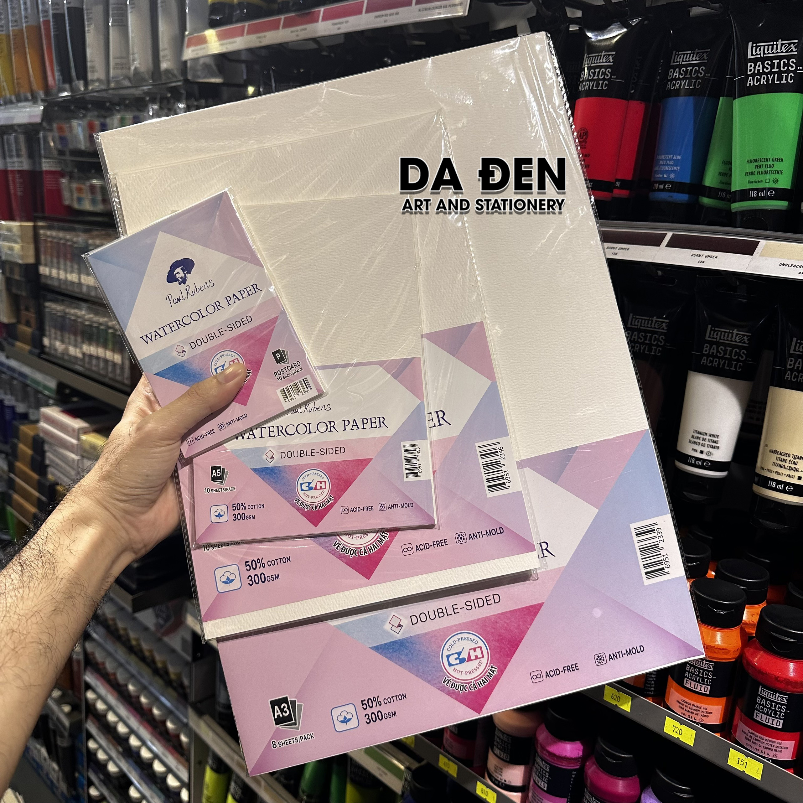 [DA ĐEN] Giấy Vẽ Màu Nước Paul Rubens 300gsm - 50% Cotton