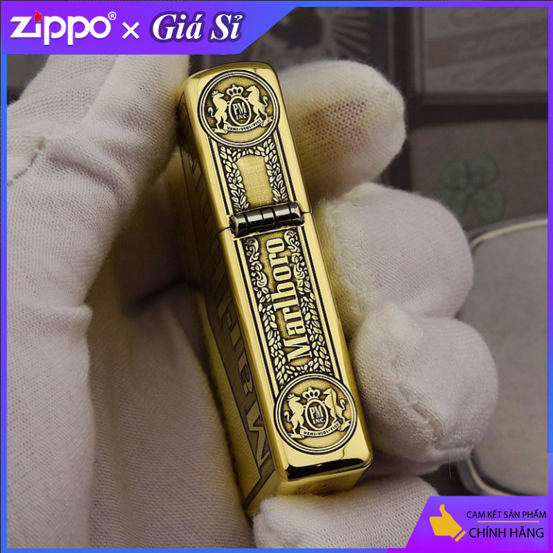 Bật lửa Zippo khắc Logo MBR bản Armor màu vàng bóng