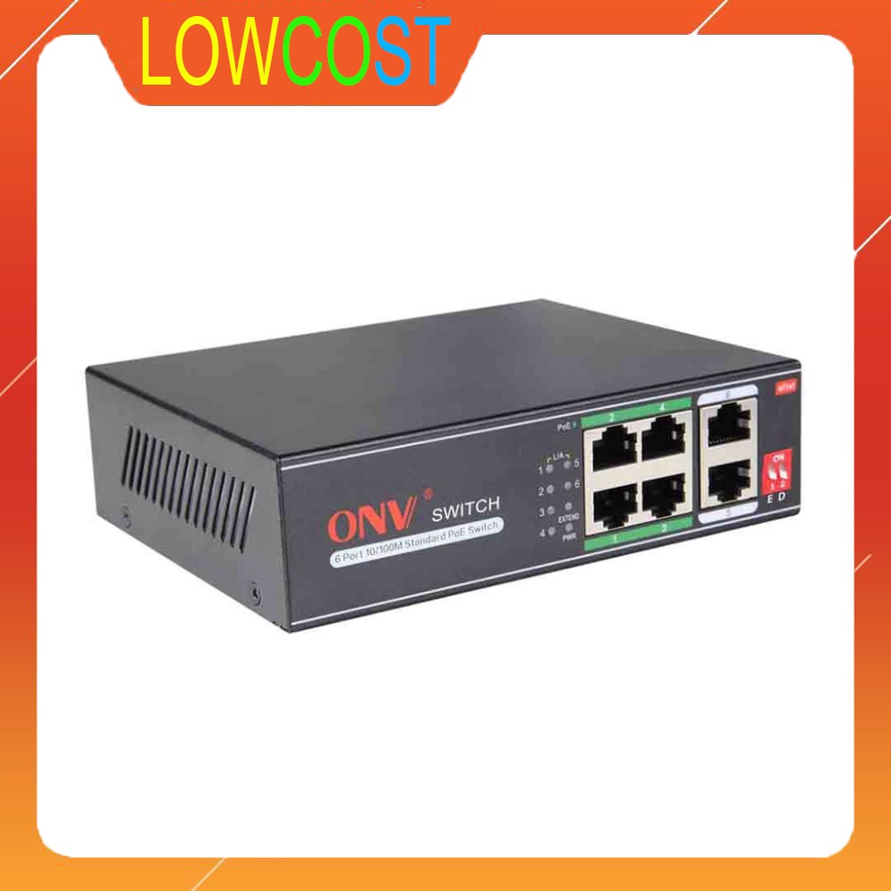 Switch PoE chính hãng ONV 4 cổng + 2 cổng Uplink Model ONV-H1064PHC (BH 12 Tháng)