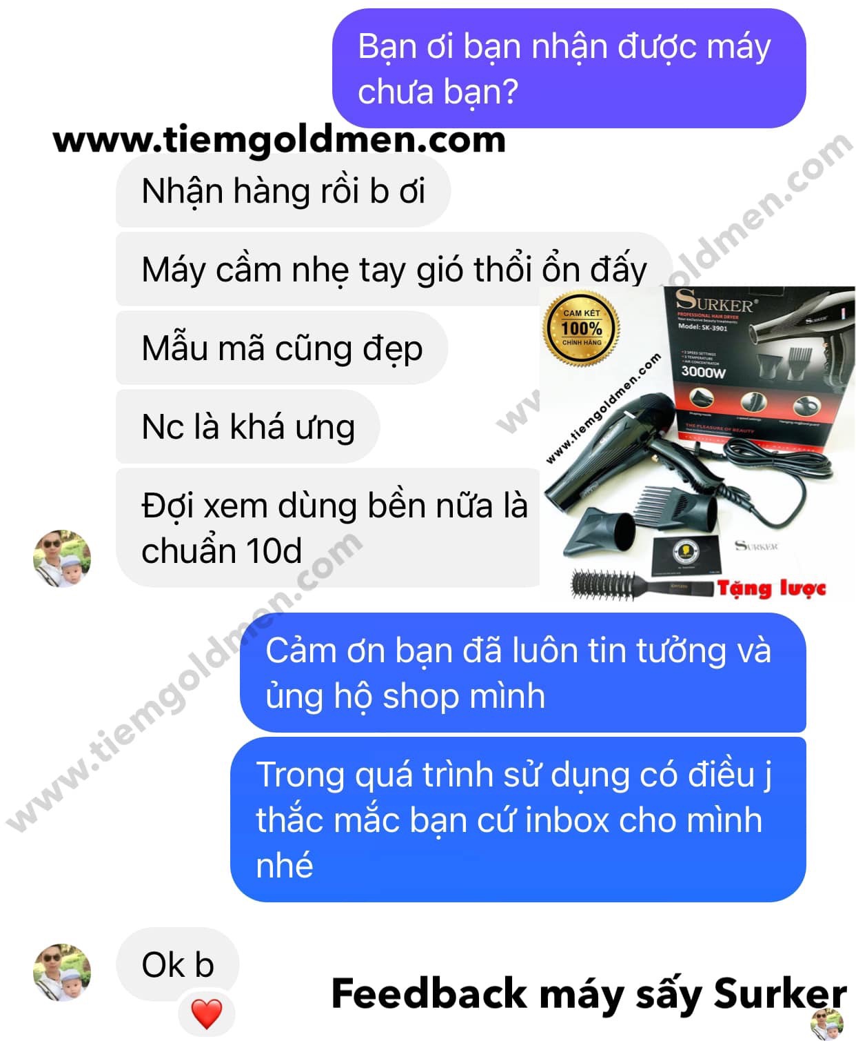 Máy sấy tóc Surker SK-3901 công suất 3000w [CHÍNH HÃNG]