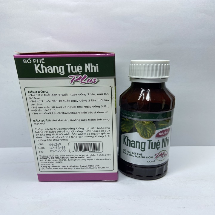 Bổ phế Khang Tuệ Nhi Plus - Lọ 100 ml
