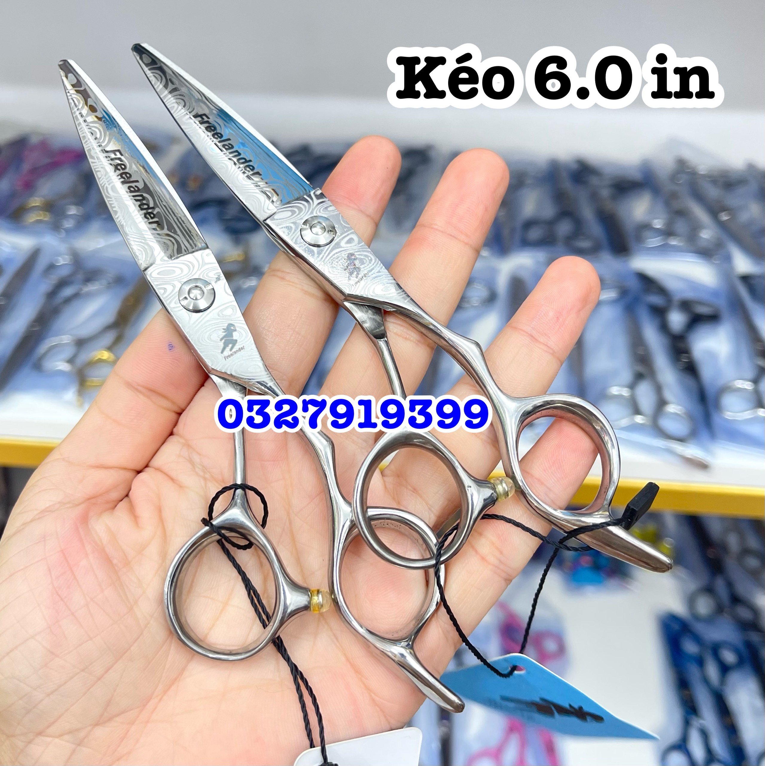 Freelander Kéo chuốt tóc cao cấp Nhật Freelander 6.0 in thép S440C độ cứng 62HRC lưỡi sắc bén thiết kế tay cầm thuận tiện