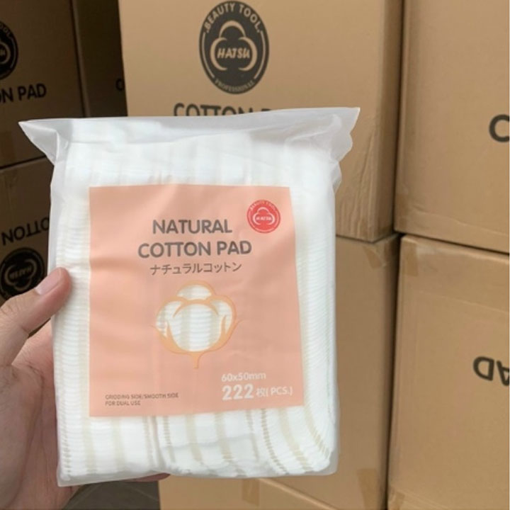 Bông Tẩy Trang 3 Lớp Cotton 222 Miếng Nội Địa Trung , Bông Tẩy Trang 222 Miếng 3 Chất Liệu 100% Cotton Sợi Bông Tự Nhiên Mềm Mịn Thấm Hút Tốt An Toàn Cho Da