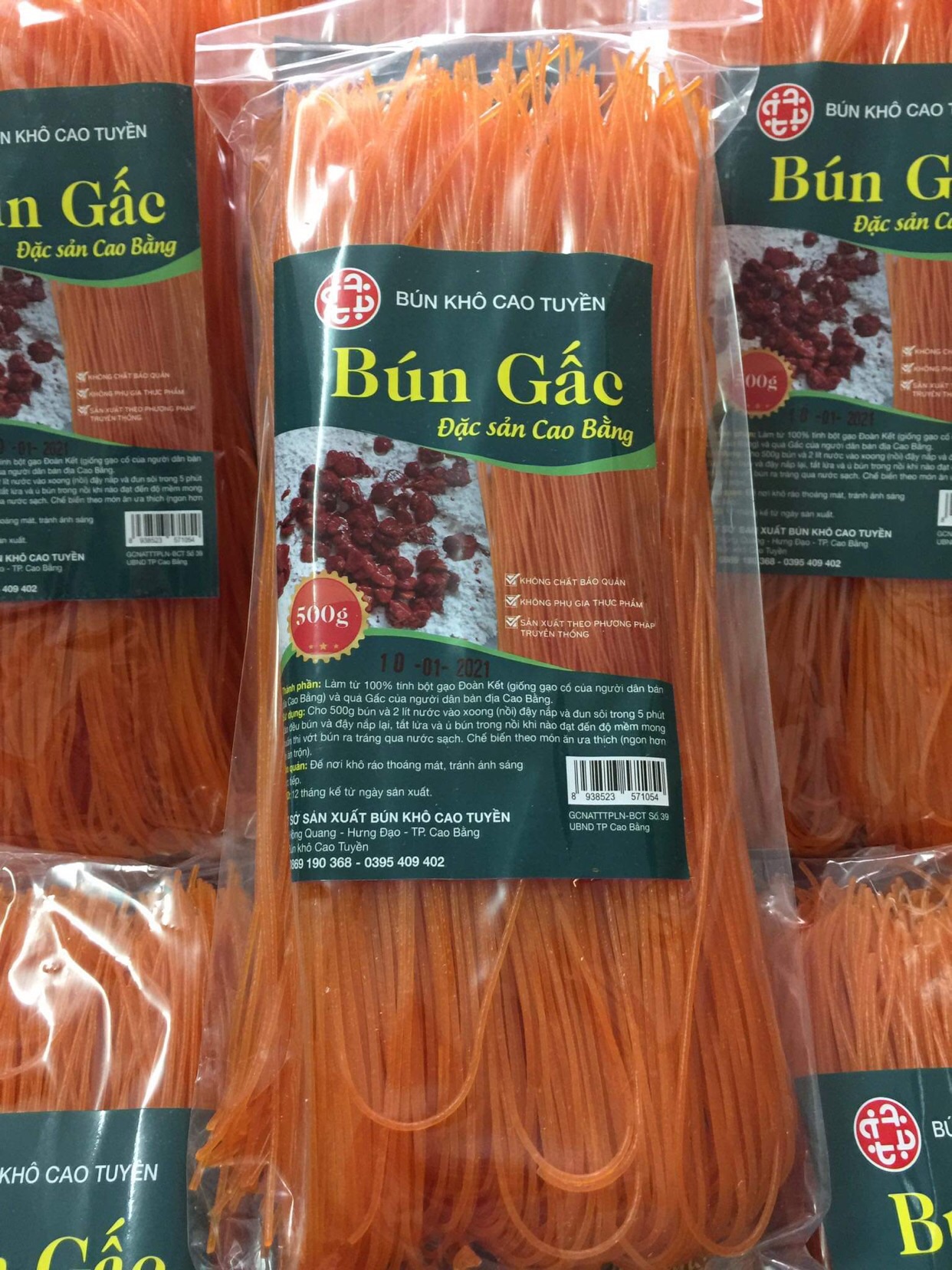 Mì bún gấc khô Cao Tuyền đặc sản Cao Bằng eatclean/keto ăn kiêng giảm cân (500g)