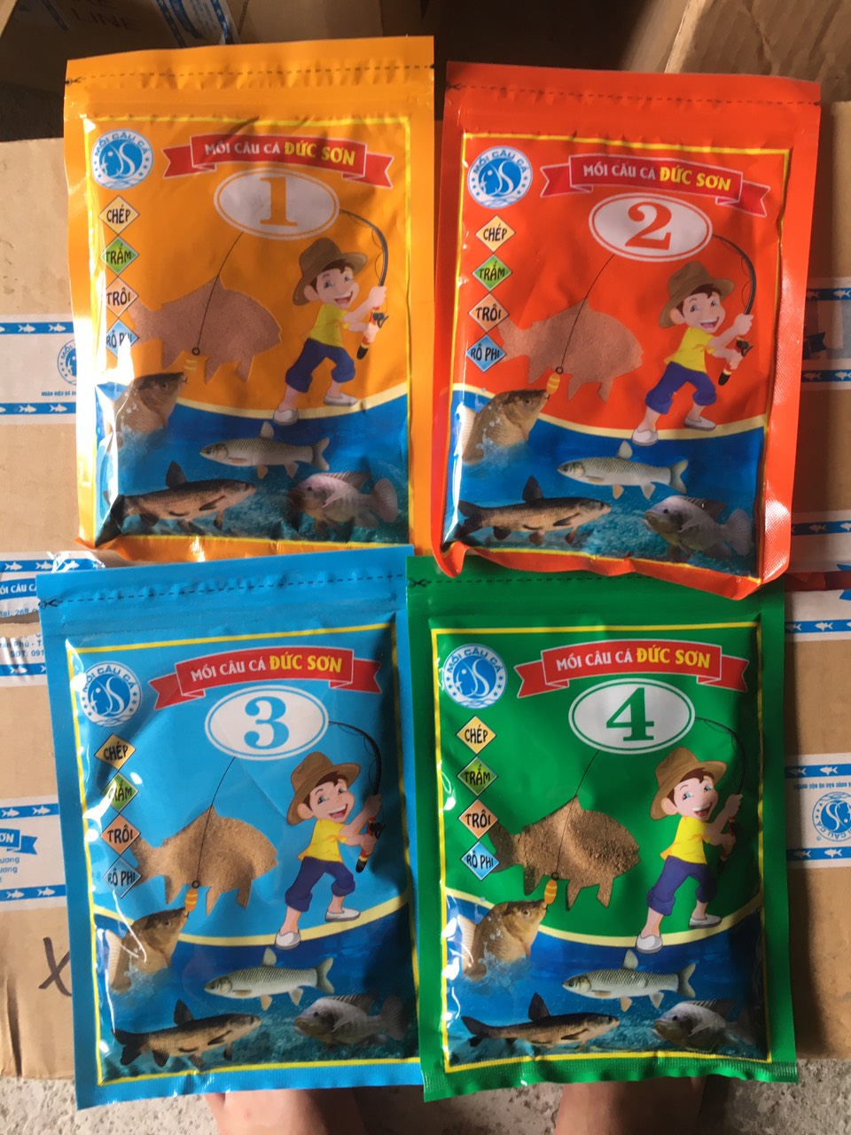 Mồi câu cá đức sơn 1, 2, 3, 4