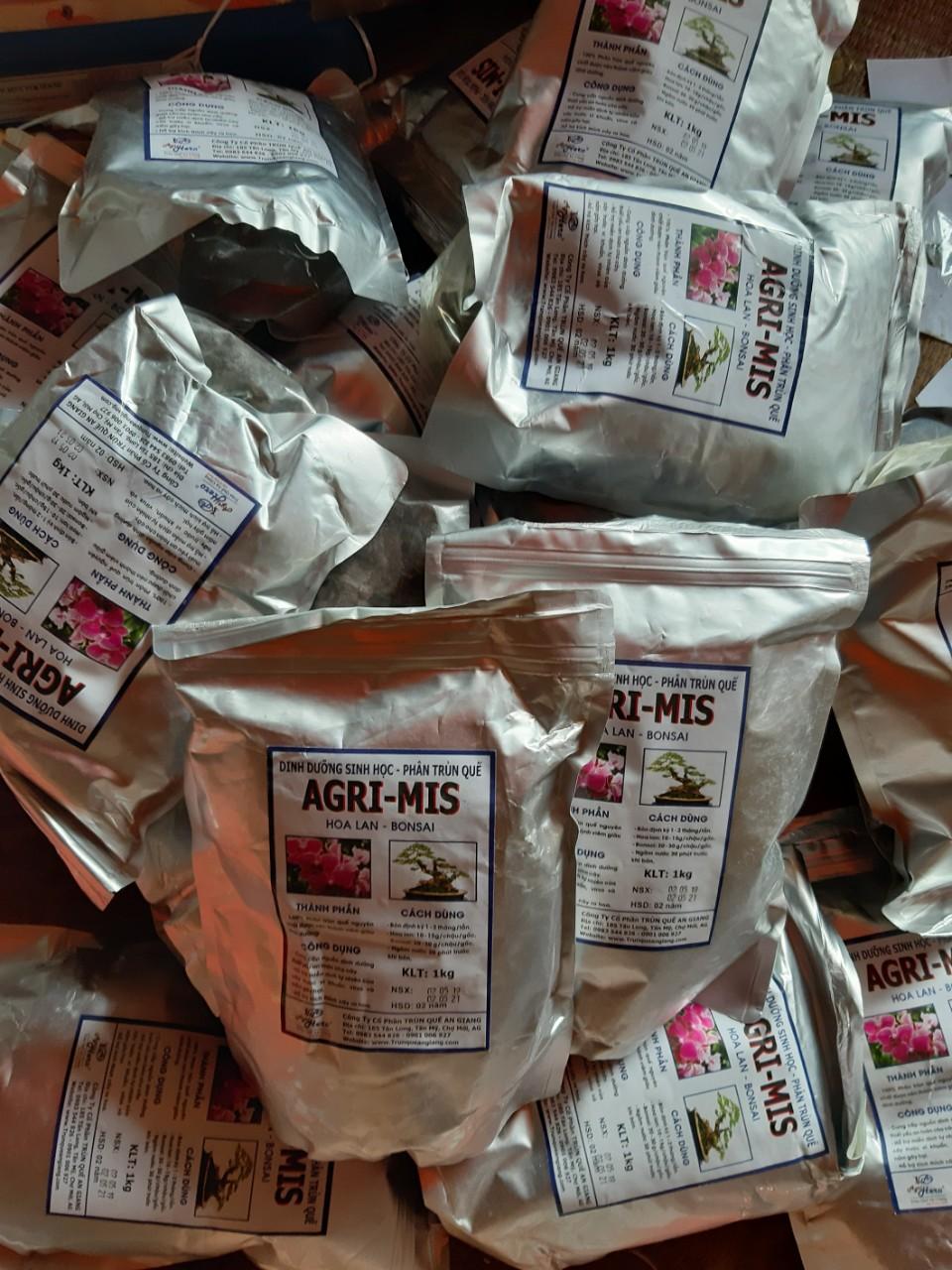 Phân tan chậm cao cấp trùn quế AGRI-MIS gói 1kg