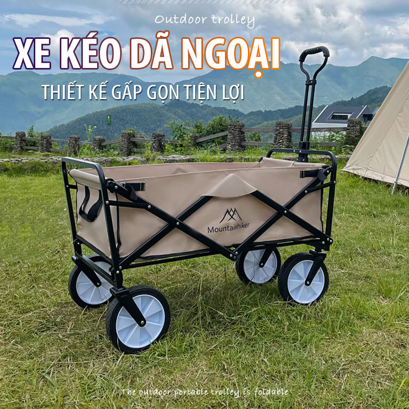 Xe Kéo Dã Ngoại Gấp Gọn Đa Năng - Xe Kéo Đẩy Chở Đồ Dã Ngoại Cắm Trại Du Lịch Tiện Dụng