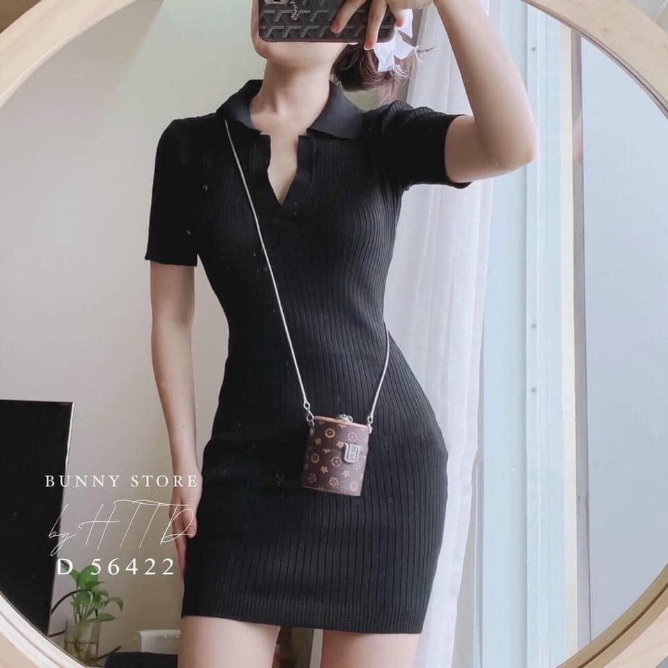 Váy len mong cổ V 3 màu (kèm ảnh thật,video)