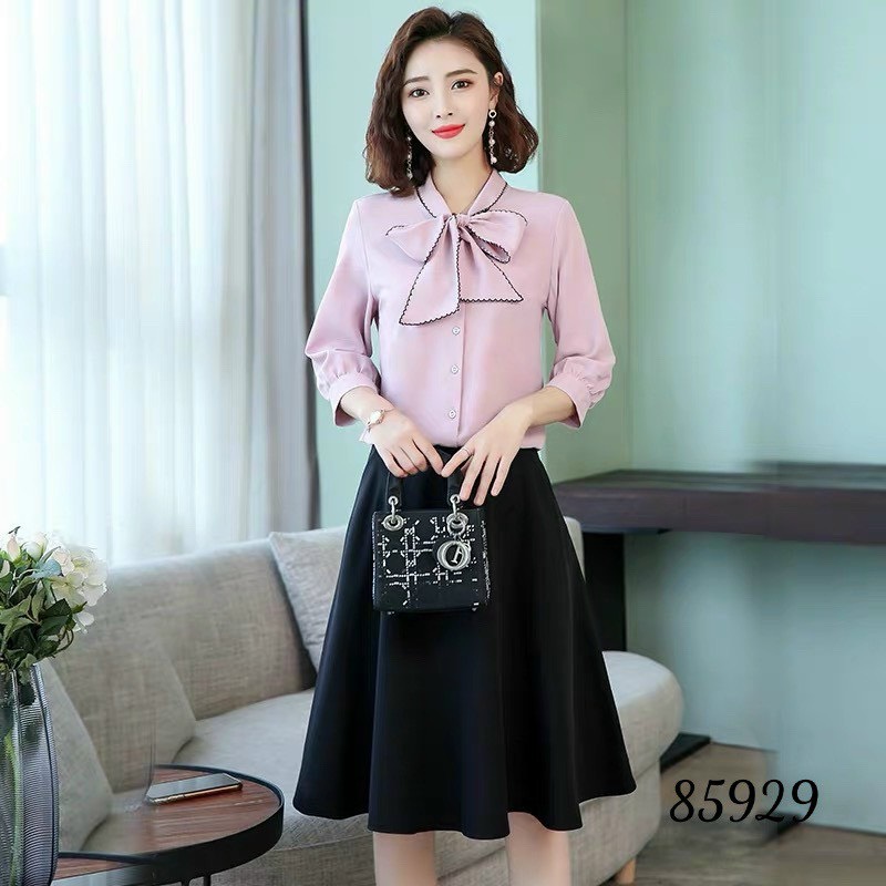 [HCM]SÉT ÁO SƠ MI KIỂU VÀ CHÂN VÁY NỮ CÔNG SỞ ĐẸP TH