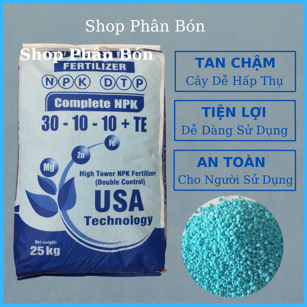 Phân NPK 30 10 10 + TE USA Cao Cấp (1KG)