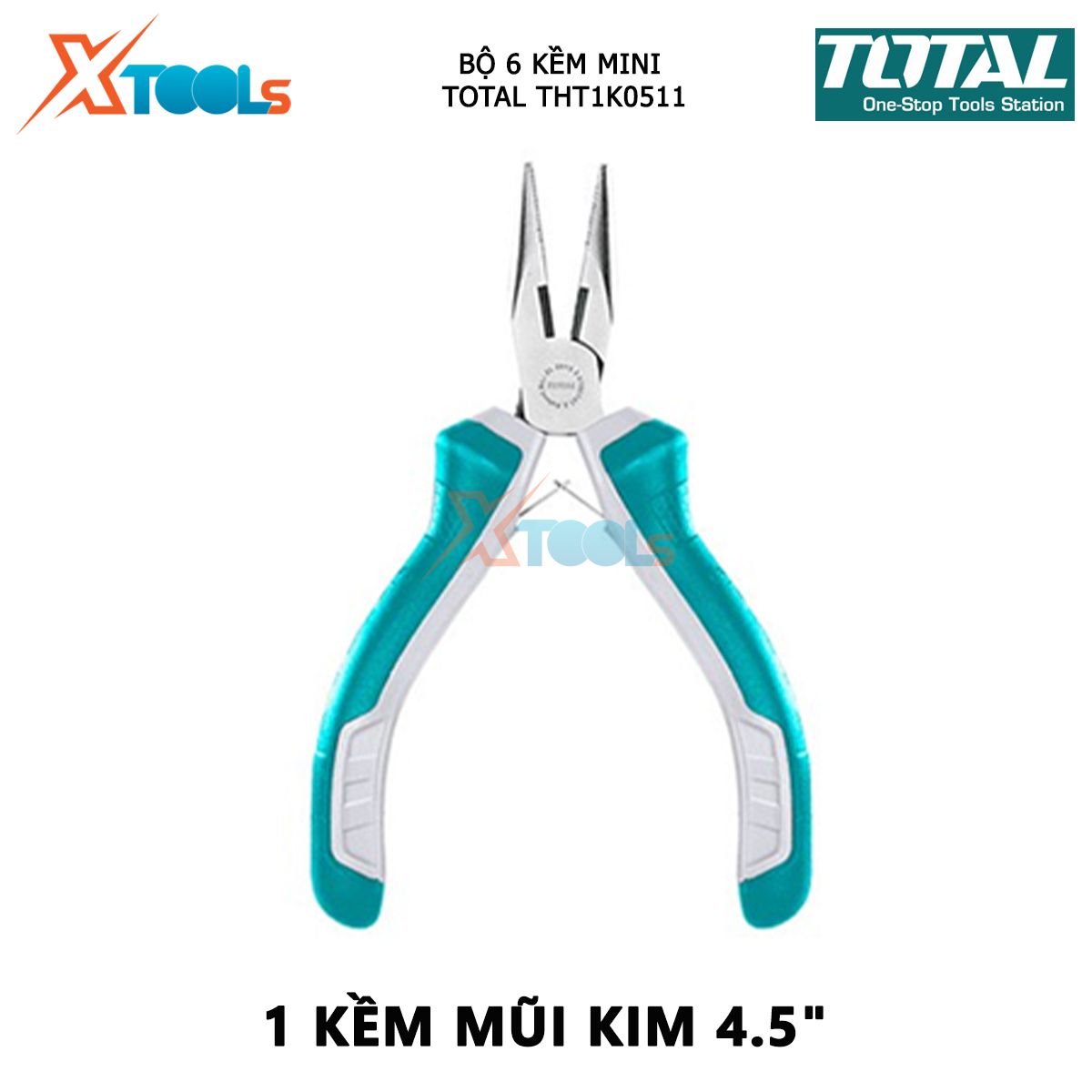 Bộ 6 kềm mini làm trang sức TOTAL THT1K0511 bộ kìm đa năng gồm 6 chi tiết 4.5" XTOOLs