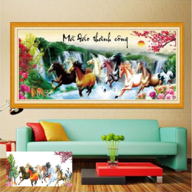 Tranh thêu 3D Mã Đáo Thành Công 148x63cm LV3229