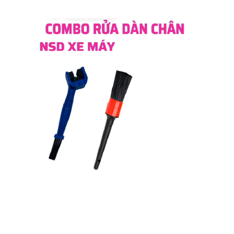 Bộ dụng cụ rửa dàn chân , rửa xe máy tại nhà gồm (cọ bút, cọ râu, bàn chải sên, bàn chải cước, bàn chải nhỏ cọ lazang dài)