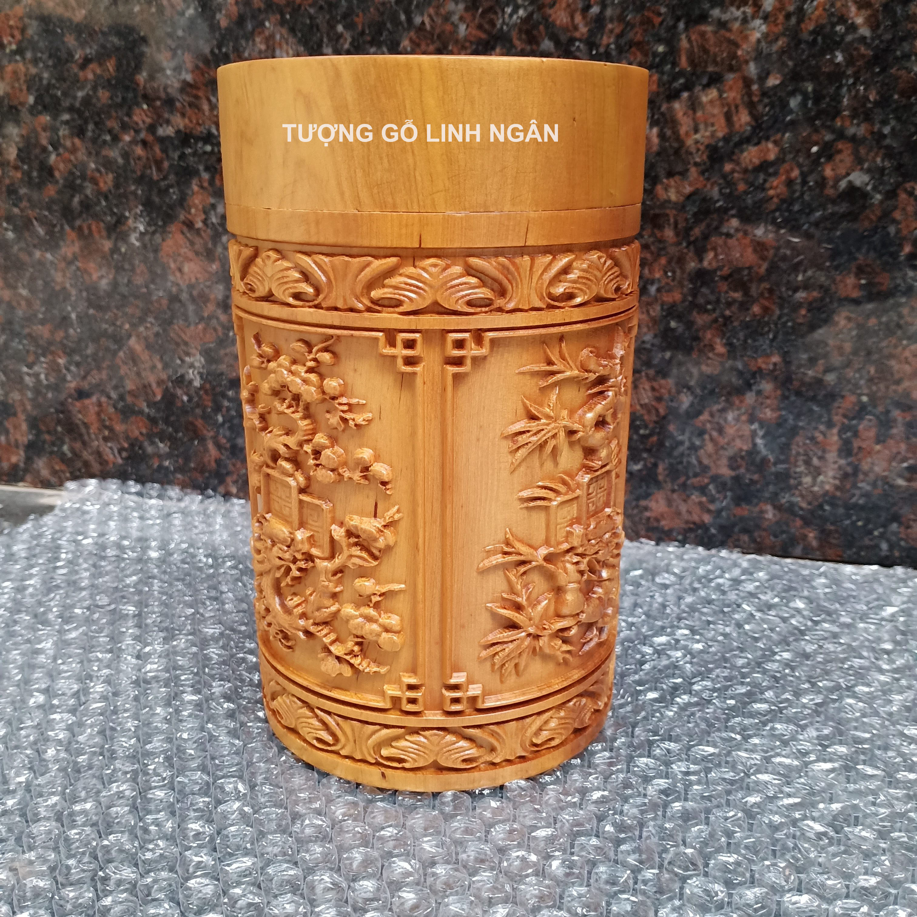 Hộp đựng chè gỗ bách xanh