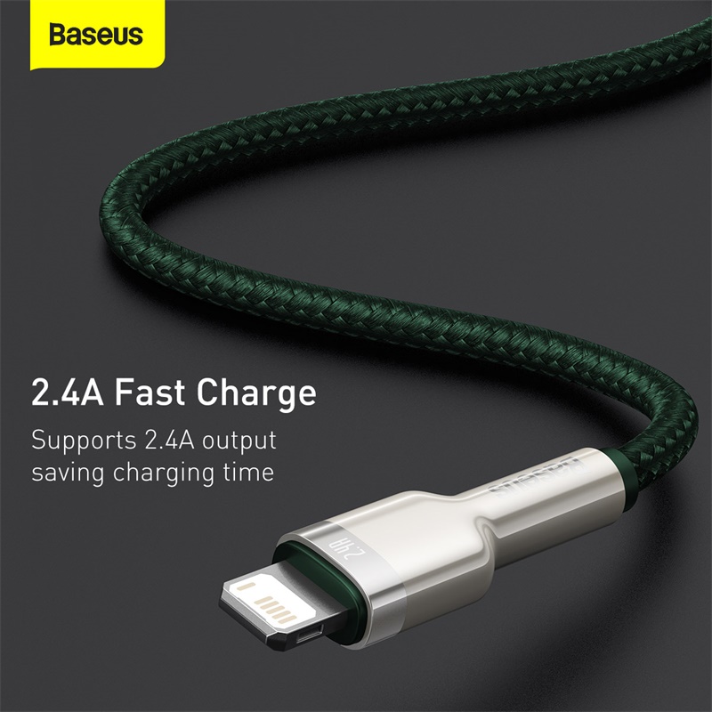 Baseus 2.4A Fast Charging USB Cable for iPhone 11 12 Pro Max Xs Xr X  Mrtal Data Cable for iPhone Cable 7 SE 8 Plus Charger for iPad air