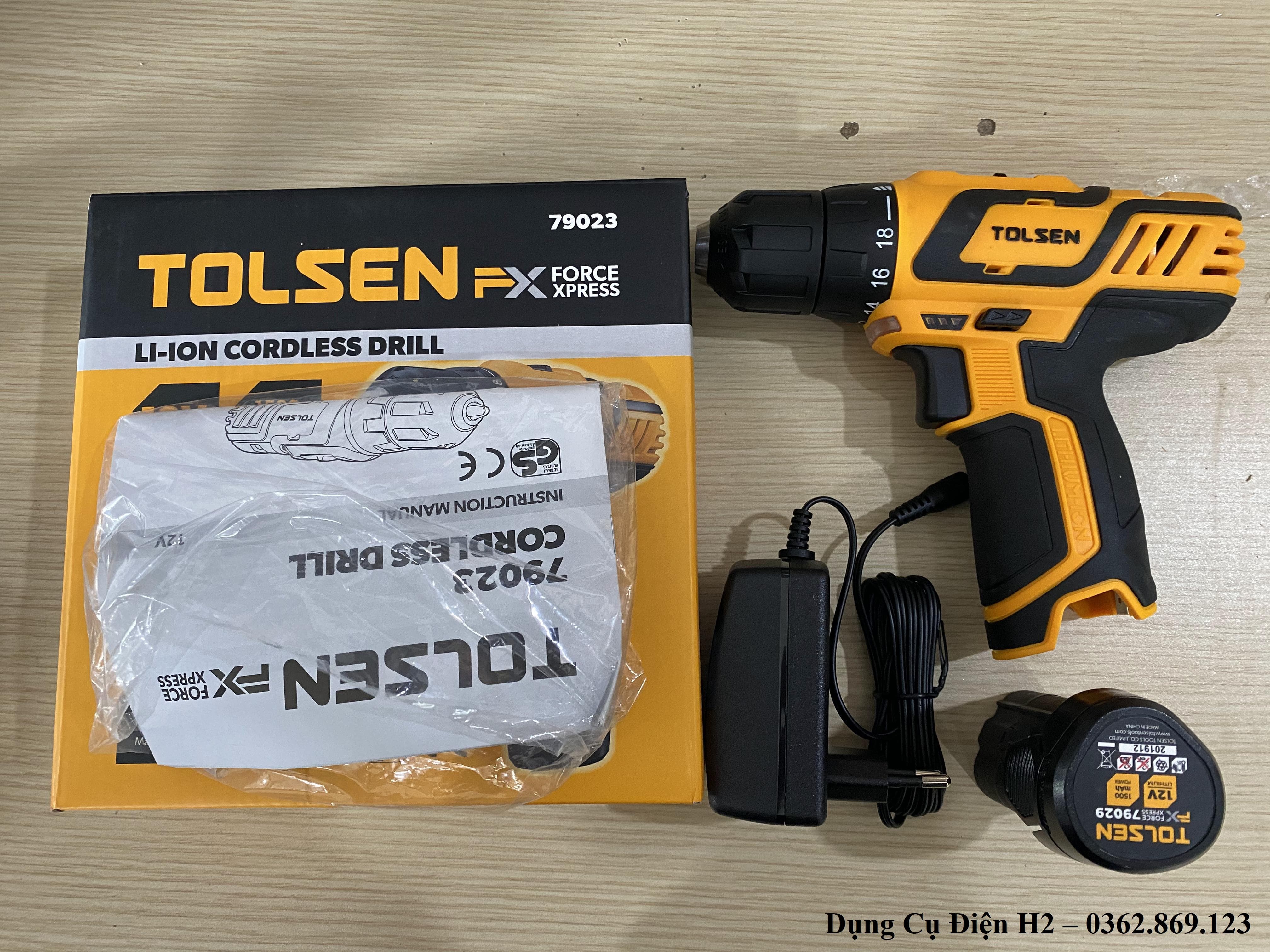 Máy khoan pin Tolsen 12V 79023