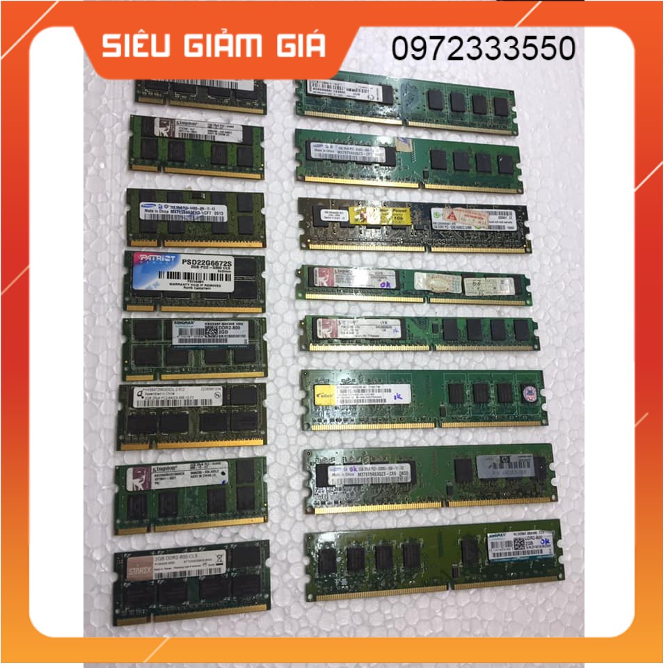 Ram ddram 2 bus 667/800 1g 2g cho pc và laptop