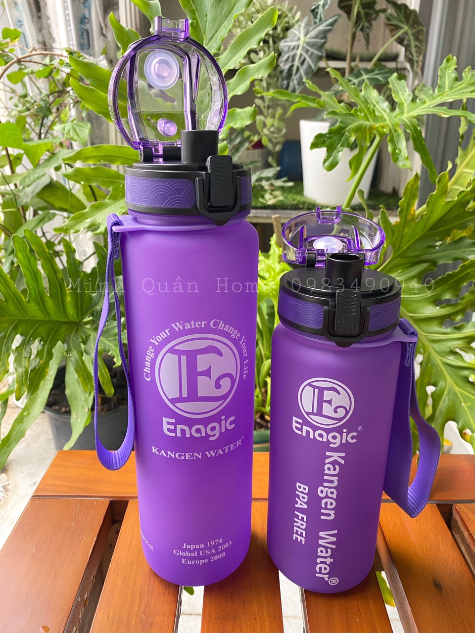 Bình đựng nước ion kiềm Kangen 1L - 800ML màu tím nhám