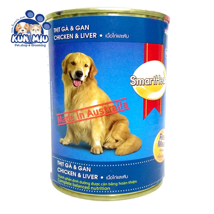 [Hoàn Tiền 10%] Combo 6 lon Thức ăn Pate cho chó Smartheart lon 400gr