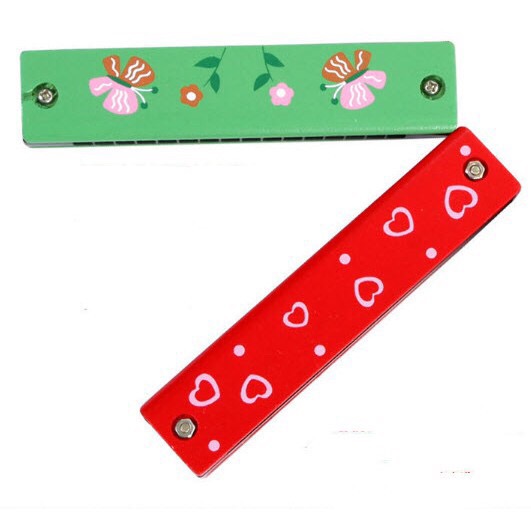 [HCM] Đồ chơi trẻ em kèn gỗ Harmonica 16 lỗ đồ chơi âm nhạc cho bé